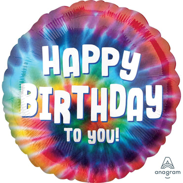 Tie Dye Happy Birthday To You Foil Balloon 45cm Each