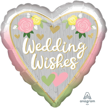 Wedding Wishes Ombre Foil Balloon 45cm Each