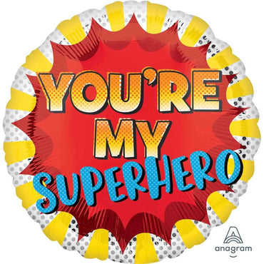 You're My Superhero Foil Balloon 45cm Each