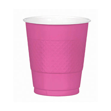 Bright Pink Plastic Cups 355ml 20pk - Party Savers
