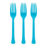 Caribbean Blue Plastic Fork 20pk - Party Savers