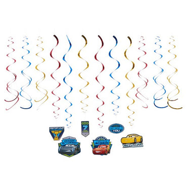 Cars 3 Hanging Swirls Value Pack 12pk - Party Savers
