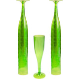 Lime Green Plastic Champagne Flute 162ml 18pk - Party Savers