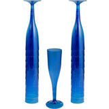 Caribbean Blue Plastic Champagne Flute 162ml 18pk - Party Savers