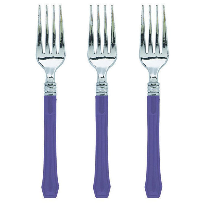 Caribbean Blue Premium Plastic Fork 20pk - Party Savers