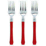 Red Premium Plastic Fork 20pk - Party Savers