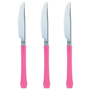 Bright Pink Premium Plastic Knife 20pk - Party Savers