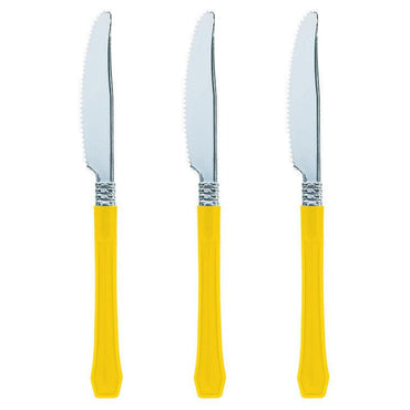 Yellow Premium Plastic Knife 20pk - Party Savers
