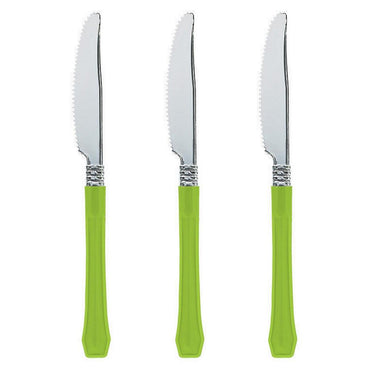 Lime Green Premium Plastic Knife 20pk - Party Savers