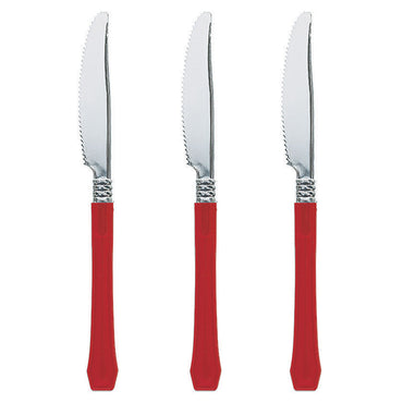 Red Premium Plastic Knife 20pk - Party Savers