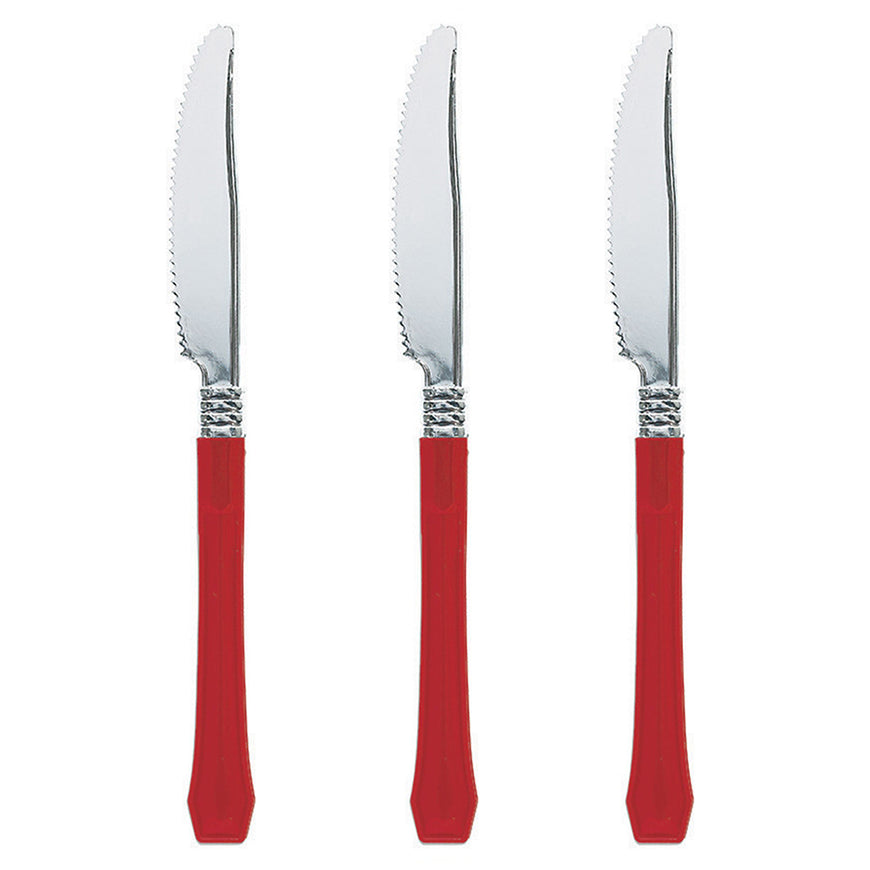 Red Premium Plastic Knife 20pk - Party Savers