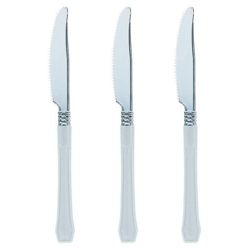 White Premium Plastic Knife 20pk - Party Savers