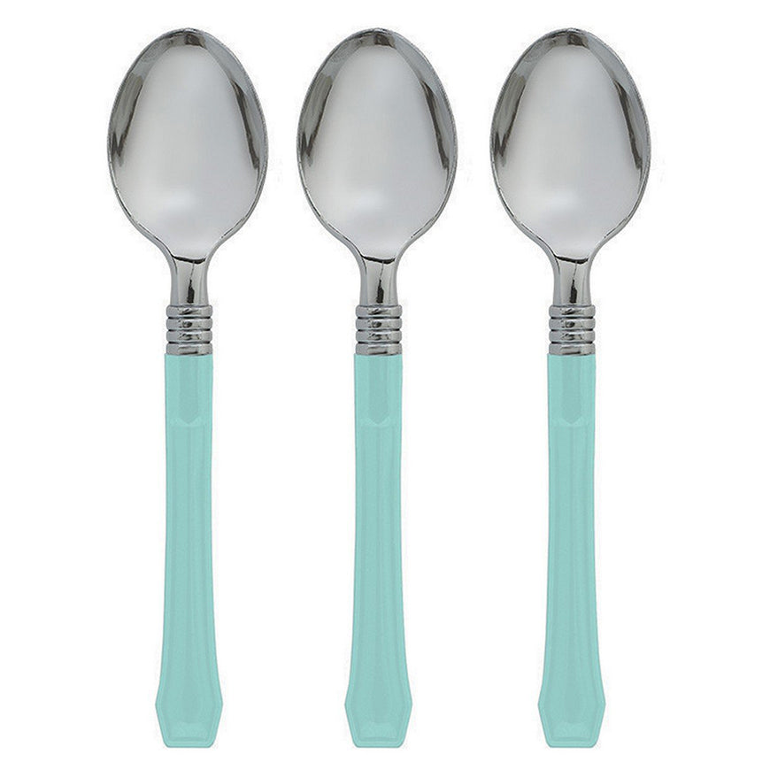 Robin Egg Blue Premium Plastic Spoon 20pk - Party Savers