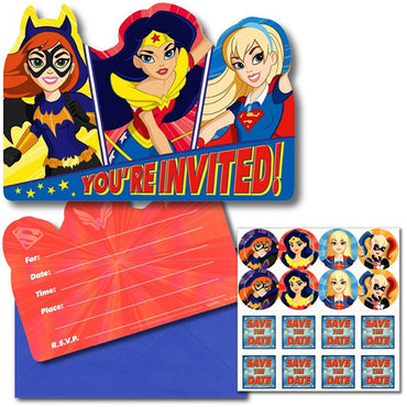 DC Super Hero Girls Postcard Invitation 8pk - Party Savers