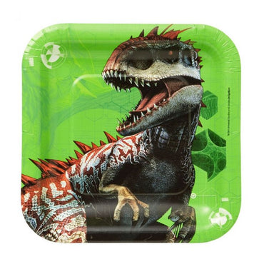 Jurassic World Luncheon Plates Square 17cm 8pk - Party Savers