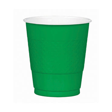 Green Plastic Cups 355ml 20pk - Party Savers