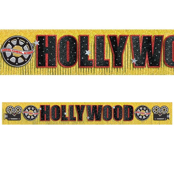 Hollywood Glitter Fringe Banner 10ft - Party Savers