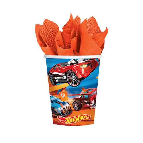 Hot Wheels Racer Cup 266ml 8pk - Party Savers