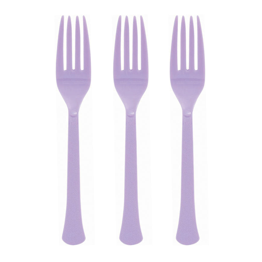 Bright Pink Plastic Fork 20pk - Party Savers