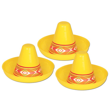 Miniature Yellow Plastic Sombrero 4.5in x 3.25in. - Party Savers