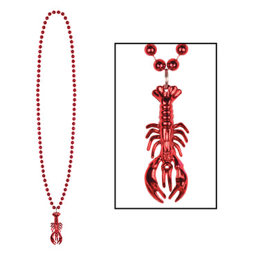 Beads with Crawfish Medallion 33in. 3pk - Party Savers