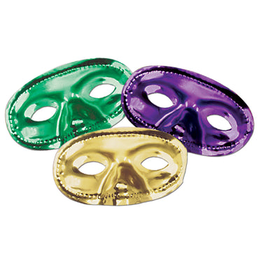 Metallic Half Masks Assorted Designs Each - Party Savers