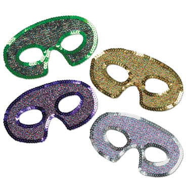 Sequin-Lame Half Masks Assorted Designs Each - Party Savers