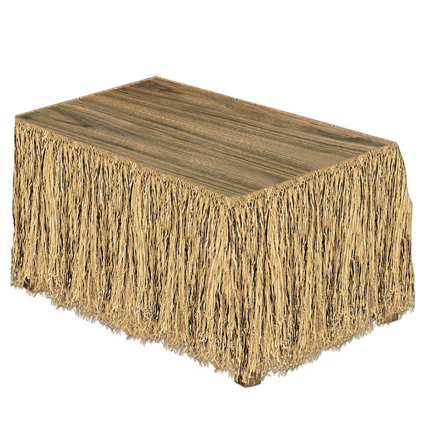 Natural Raffia Table Skirting 30in x 9ft. Each - Party Savers