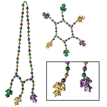 Mardi Gras Beads Choker Bracelet Set 18in & 7in. Each - Party Savers