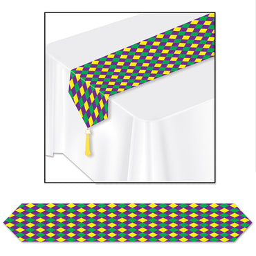 Printed Mardi Gras Table Runner 11in x 6ft. Each - Party Savers