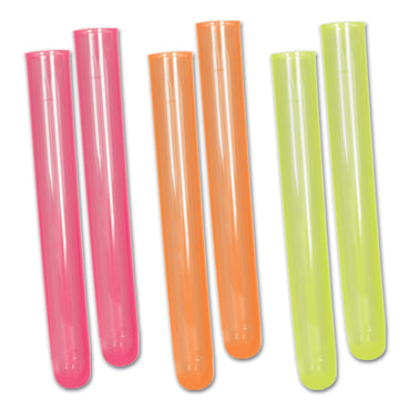 Assorted Colors Neon Test Tube Shots 30ml 6Pk - Party Savers