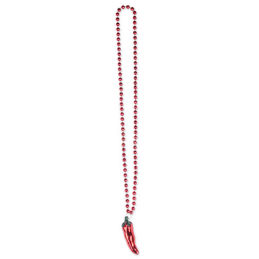 Beads with Chili Pepper Medallion 36in. Each - Party Savers