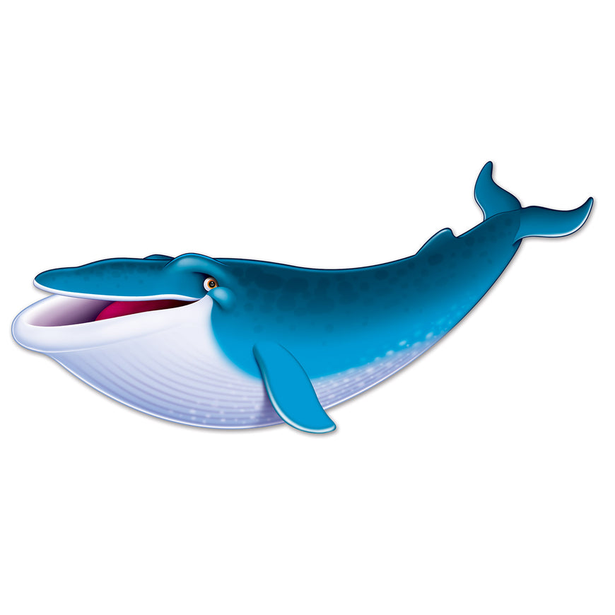 Blue Whale Cardboard Cutout 44in - Party Savers