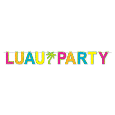 Glitter Print Luau Party Streamer 8.25in x 7ft. Each - Party Savers