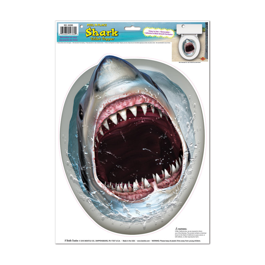 Shark Toilet Topper Peel 'N Place - Party Savers