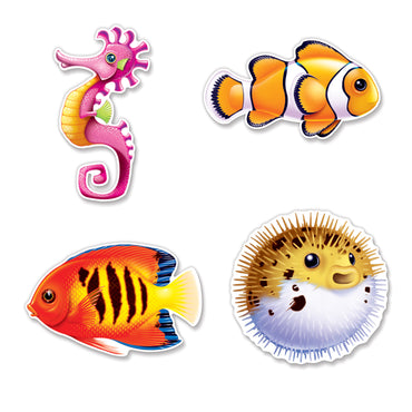 Under The Sea Fish Cardboard Cutouts 4pk 12in - 13in - Party Savers