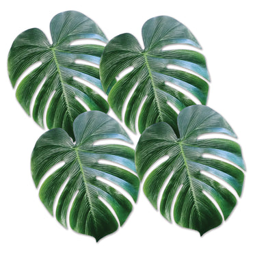Polyester Fabric Tropical Palm Leaves 13in. 4Pk - Party Savers