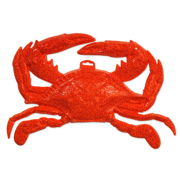 Red Plastic Crab with Orange Print 13in x 19in. - Party Savers