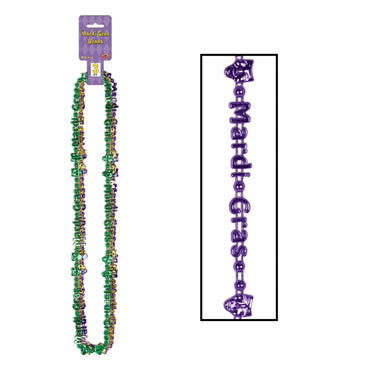 Mardi Gras Beads-Of-Expression 36in. 3pk - Party Savers