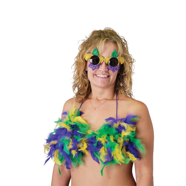 Mardi Gras Bikini Top Adjustable Each - Party Savers