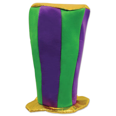 Mardi Gras Plush Tall Top Hat 16in Each - Party Savers