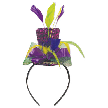 Mardi Gras Top Hat Headband Each - Party Savers