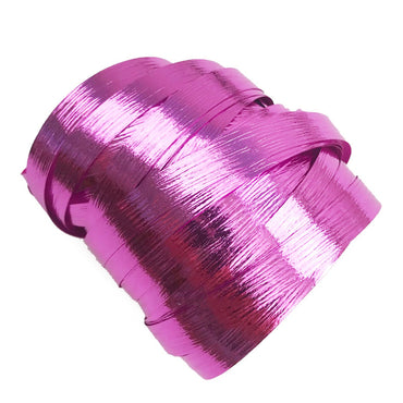 Metallic Bright Pink Precut Ribbon With Clips 1.75m 25pk - Party Savers
