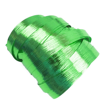 Metallic Green Precut Ribbon With Clips 1.75m 25pk - Party Savers