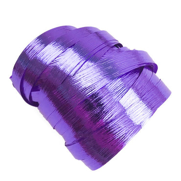 Metallic Purple Precut Ribbon With Clips 1.75m 25pk - Party Savers