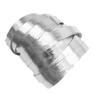 Metallic Silver Precut Ribbon With Clips 1.75m 25pk - Party Savers
