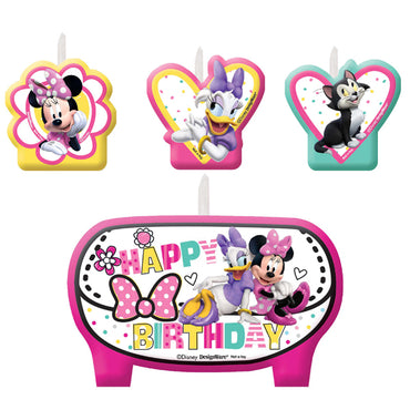 Minnie Mouse Happy Helpers Birthday Candle Set 4pk - Party Savers