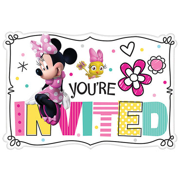 Minnie Mouse Happy Helpers Postcard Invitations 8pk - Party Savers