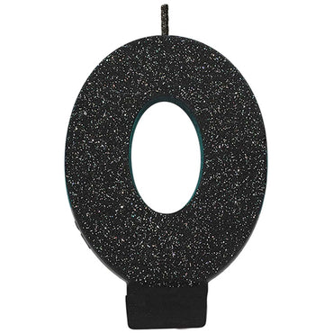 Number 0 Glitter Black - Party Savers