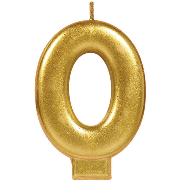Number Candle 5 Metallic Gold - Party Savers